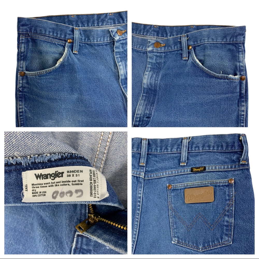 Vintage Wrangler Blue Jeans Size W36 L30 Made in the USA - Picture 14 of 15